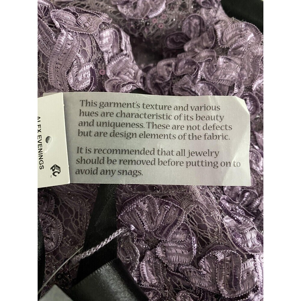 Alex Evenings Blouse Womens Small Purple Lace Cold Shoulder Floral Sequin Top - Picture 7 of 7